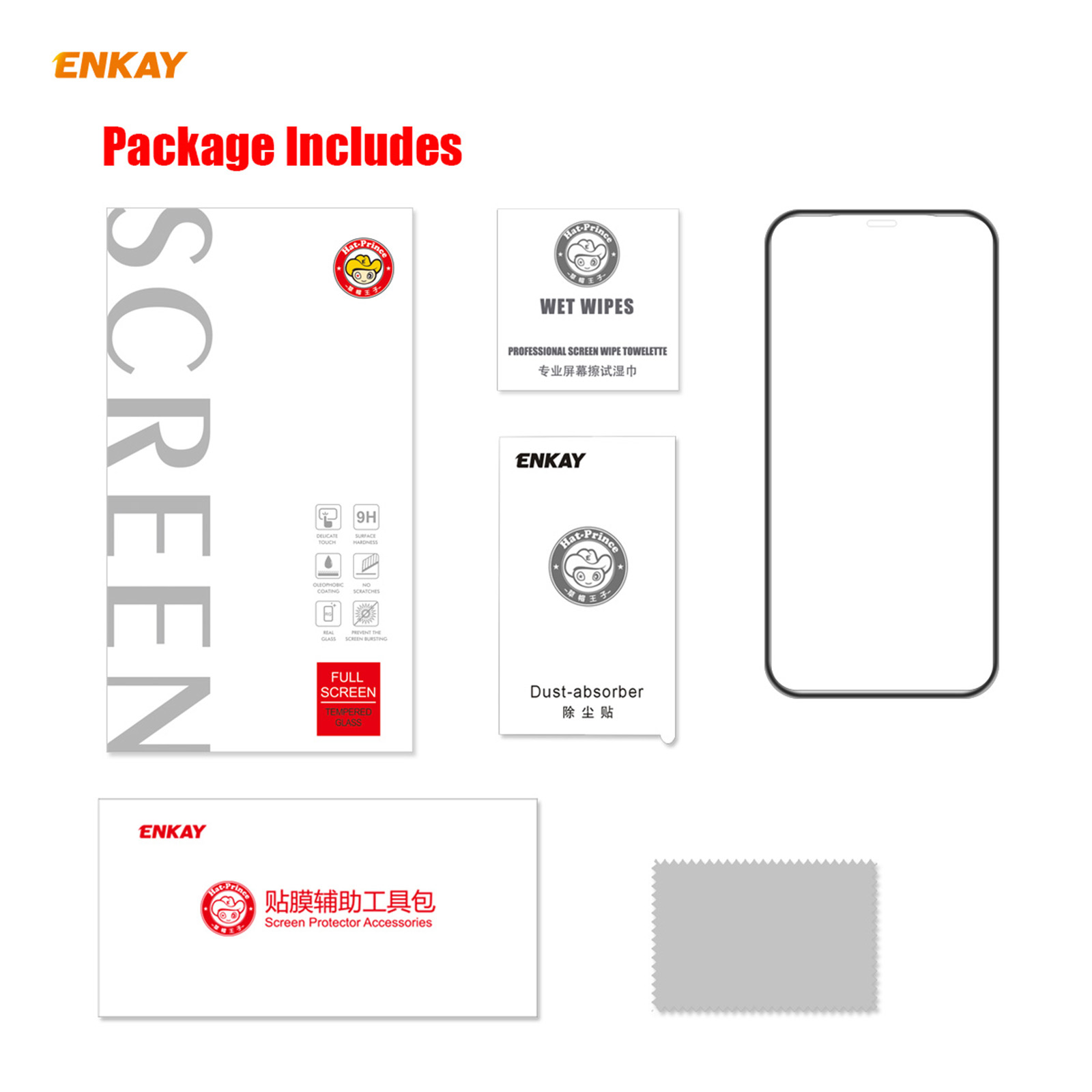 Enkay-for-iPhone-12-Mini-Front-Flim-9H-Anti-Explosion-Hot-Blending-Full-Glue-Full-Coverage-Tempered--1769785-8